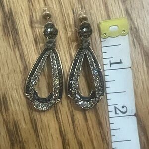 Vintage Black and  Silver Drop Earrings